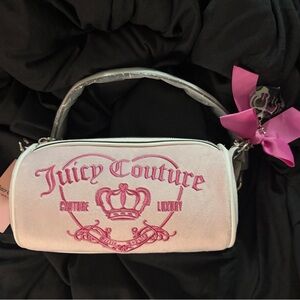 Juicy Couture Baby Pink and White Barrel Bag